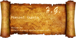 Hanzel Gyula névjegykártya