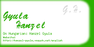 gyula hanzel business card